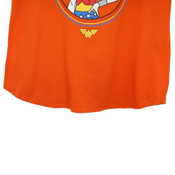 Women's Retro Colorful Bright Orange Wonder Woman Superhero Scenegirl S/S Shirt - Picture 5 of 7
